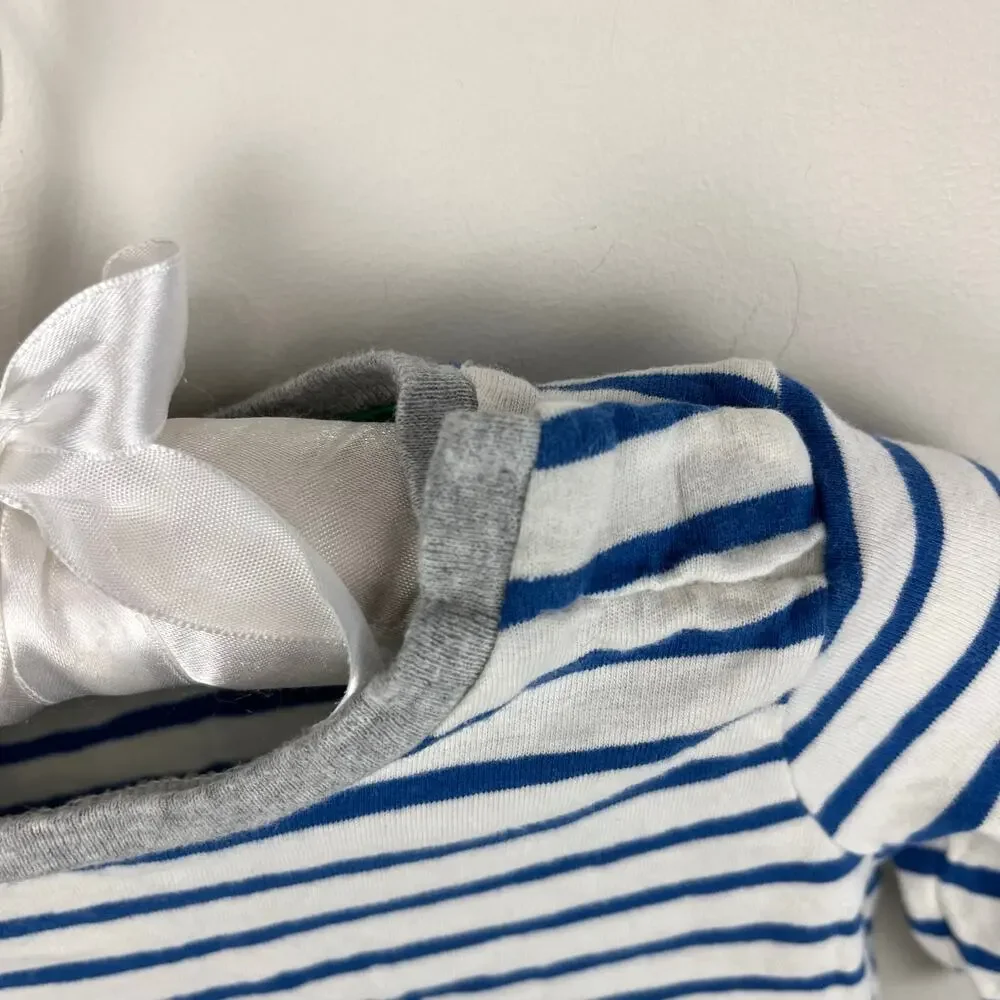 Mini Boden Striped Tractor Life the Flap T-Shirt 3-6 Months